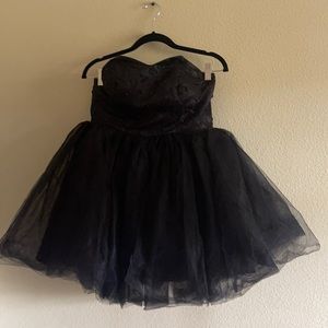 Strapless Black Tulle Tutu Dress